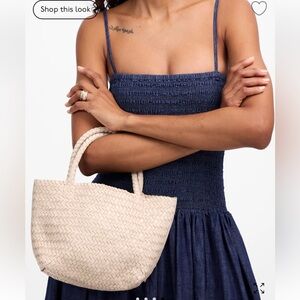 Madewell 🤍🤍 The handwoven Mini Cream Tote Bag NWT